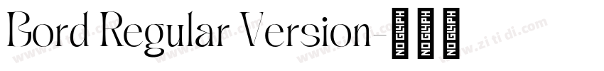 Bord Regular Version字体转换